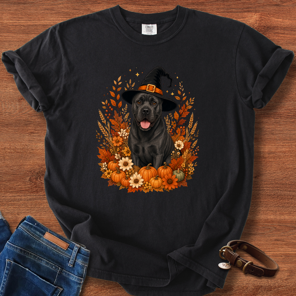Cane Corso Halloween Witch Dog T-Shirt