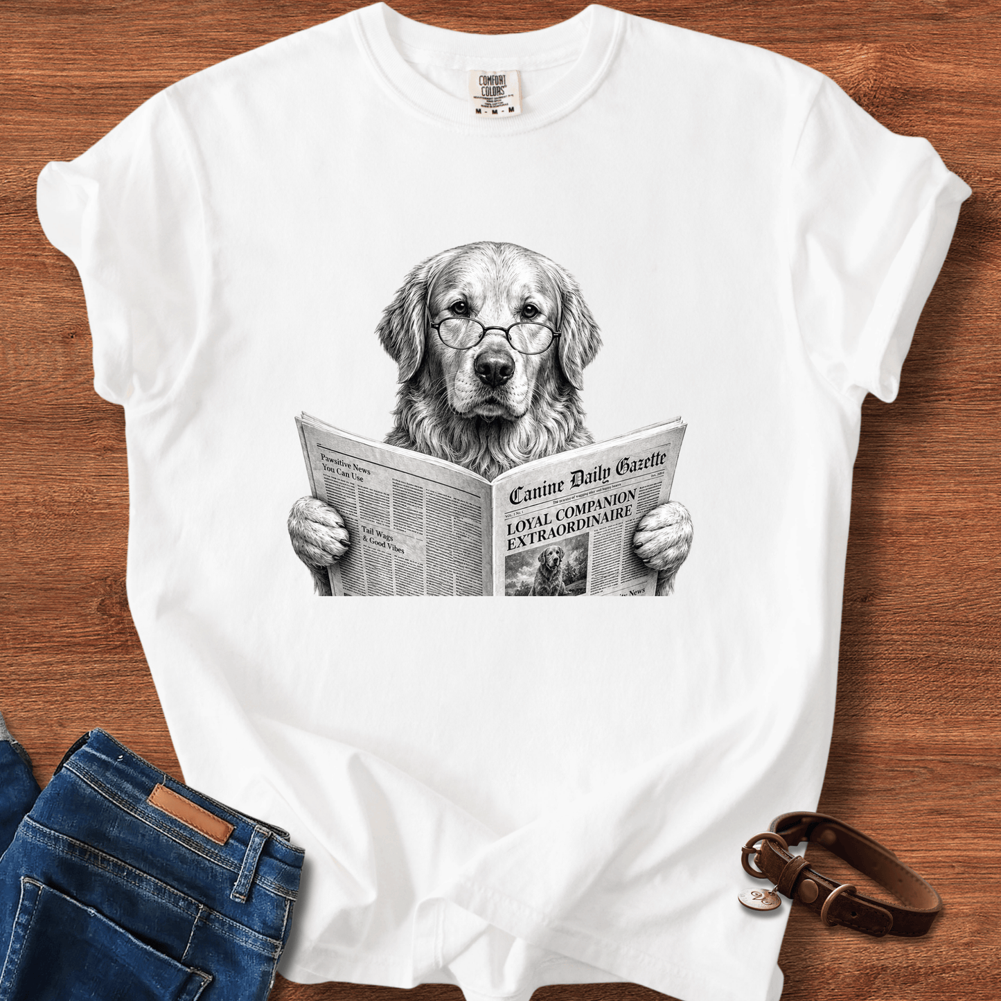 Golden Retriever Reading T-Shirt