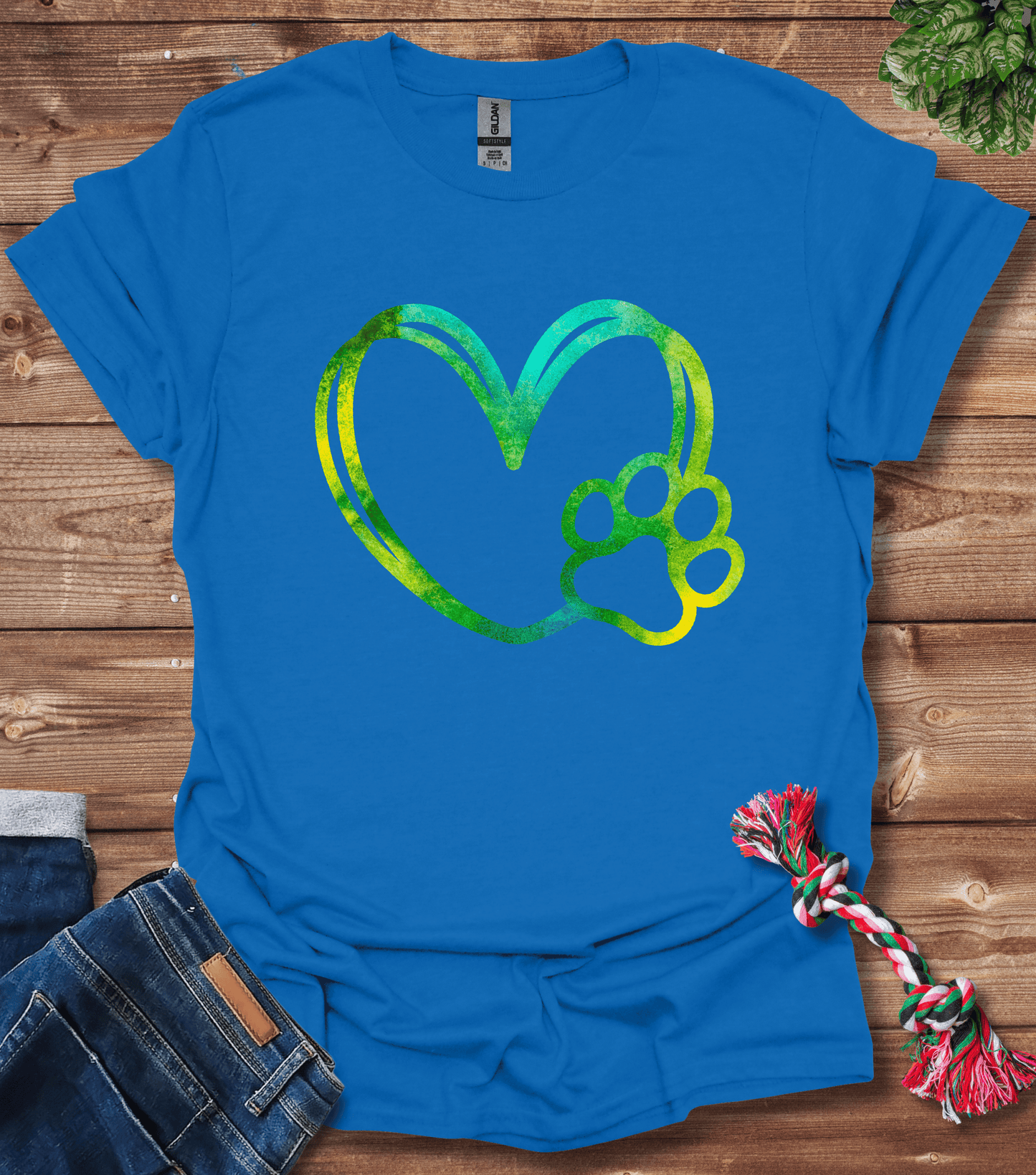 Dog Love Heart Paw T-Shirt