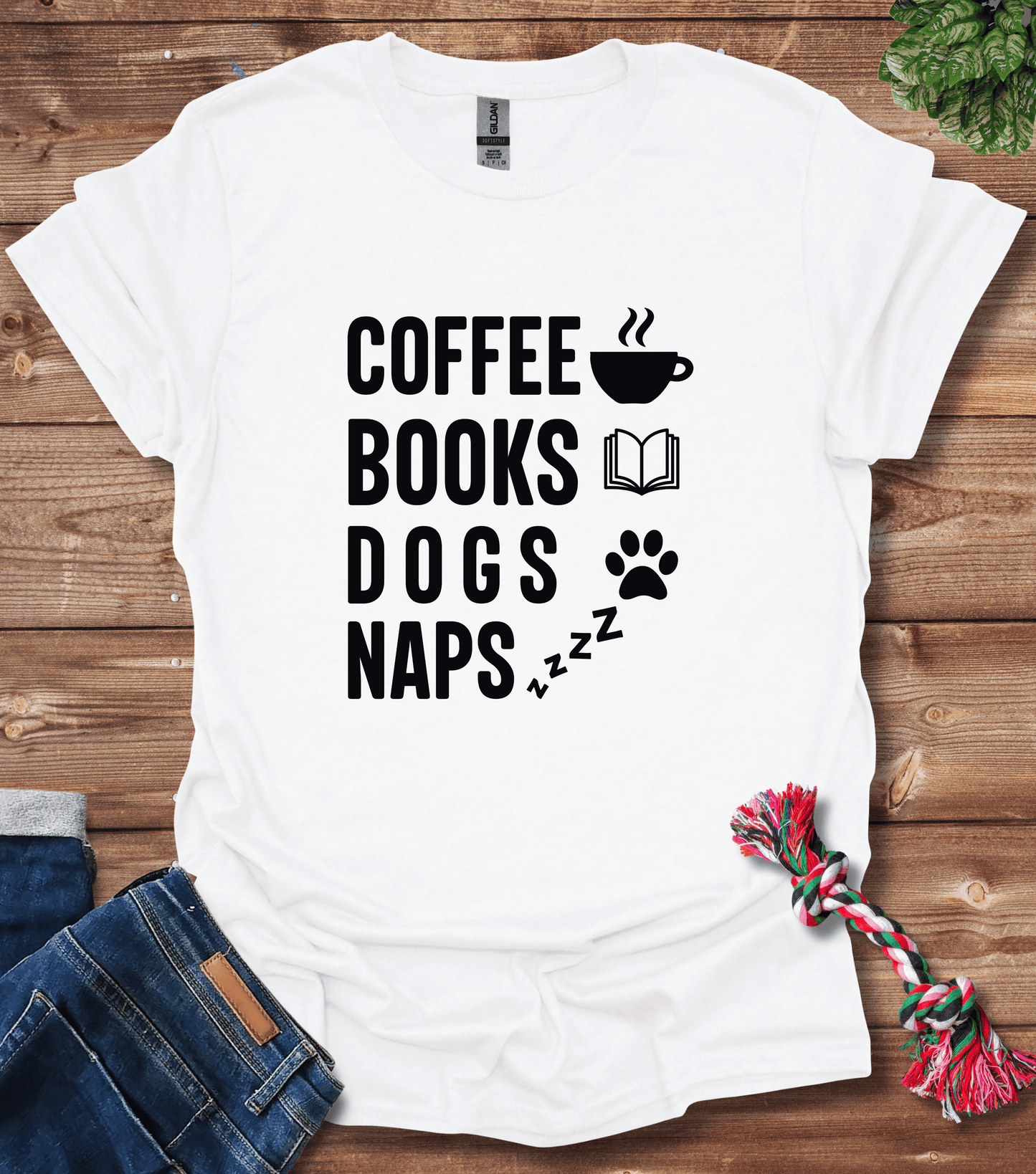 Coffee Books And Dog Naps T-Shirt