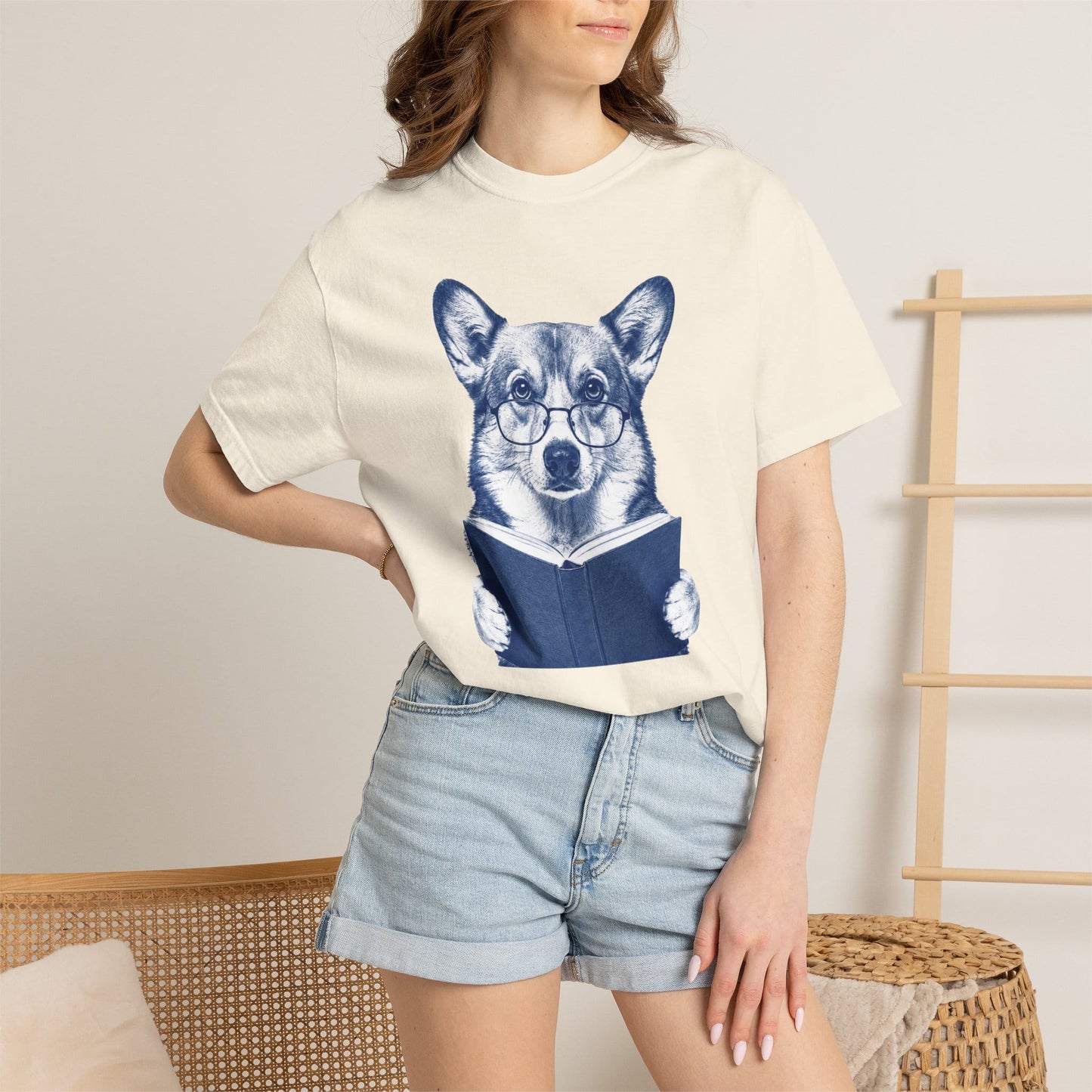 Corgi Reading T-Shirt