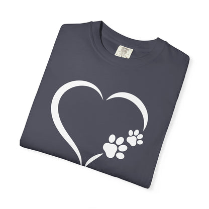 Dog Paw Print Heart T-Shirt