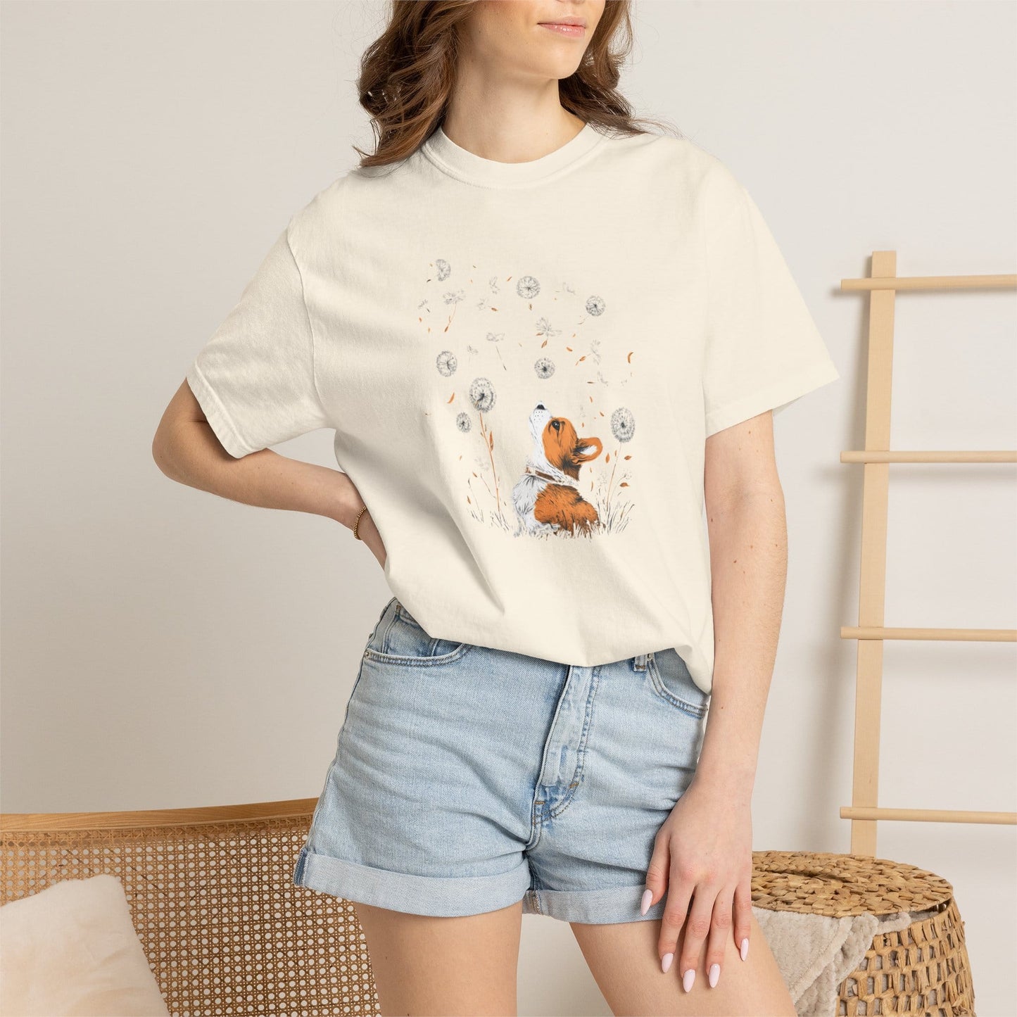Corgi With Flowers T-Shirt