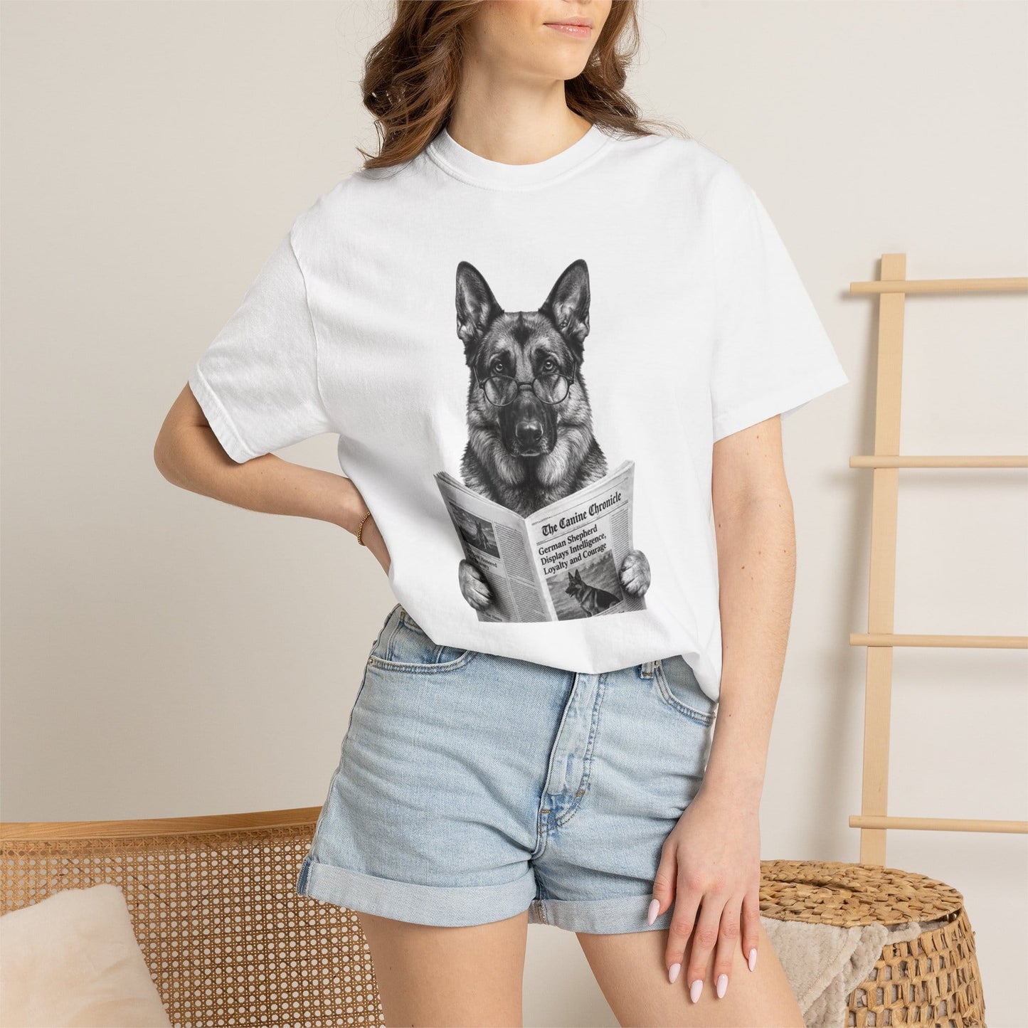 German Shepherd Reading T-Shirt