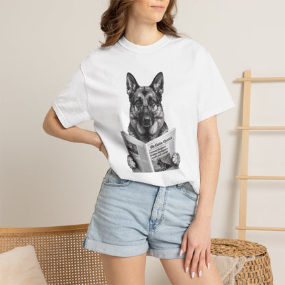 German Shepherd Reading T-Shirt
