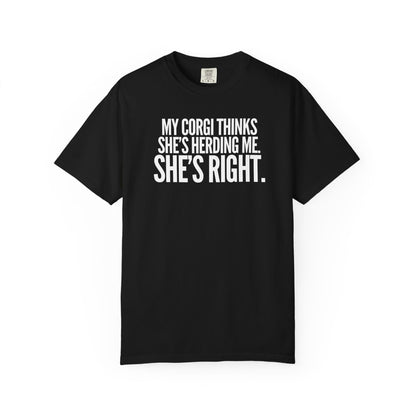 My Corgi Thinks She's Herding Me, She's Right T-Shirt