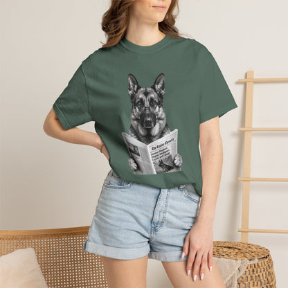 German Shepherd Reading T-Shirt