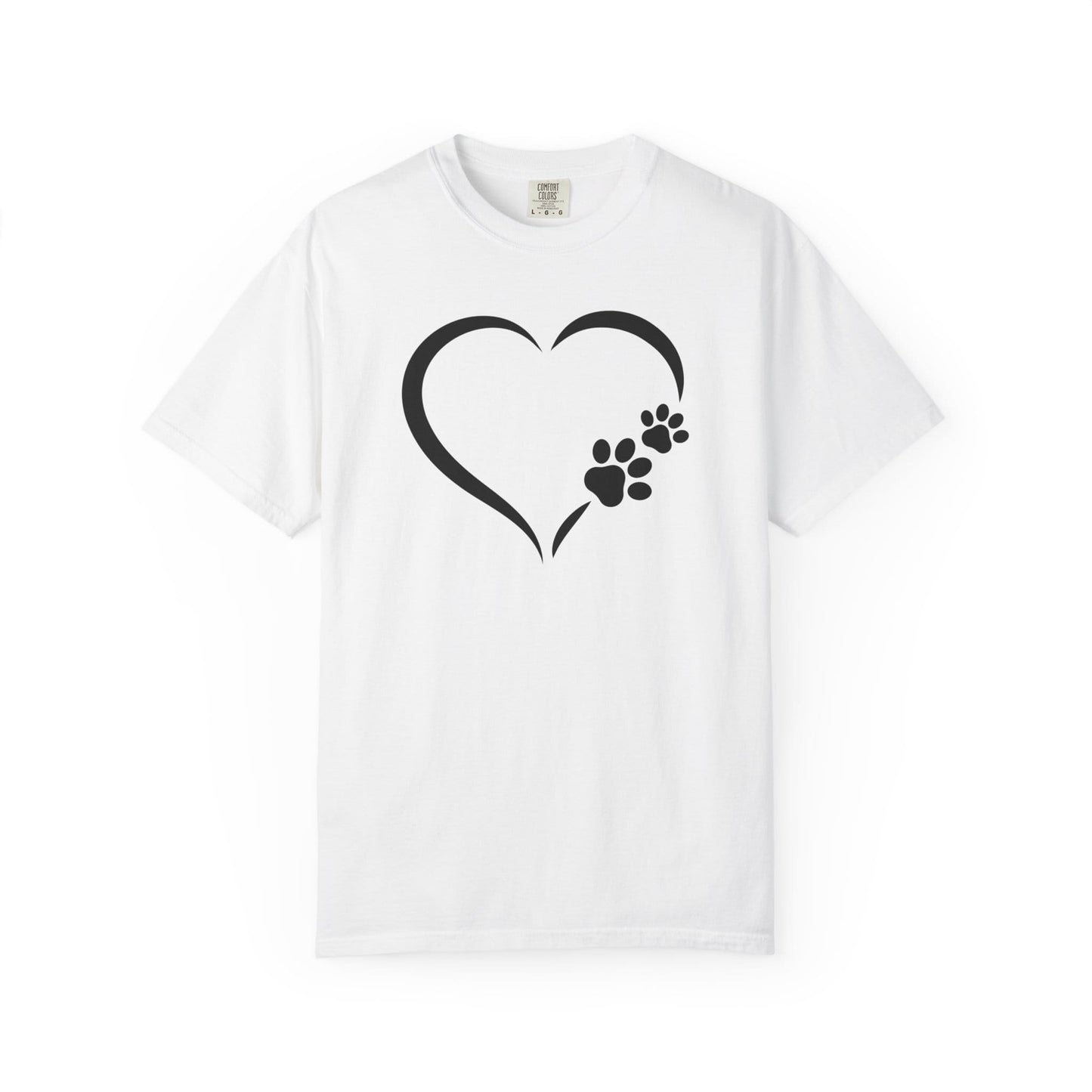 Dog Paw Print Heart T-Shirt