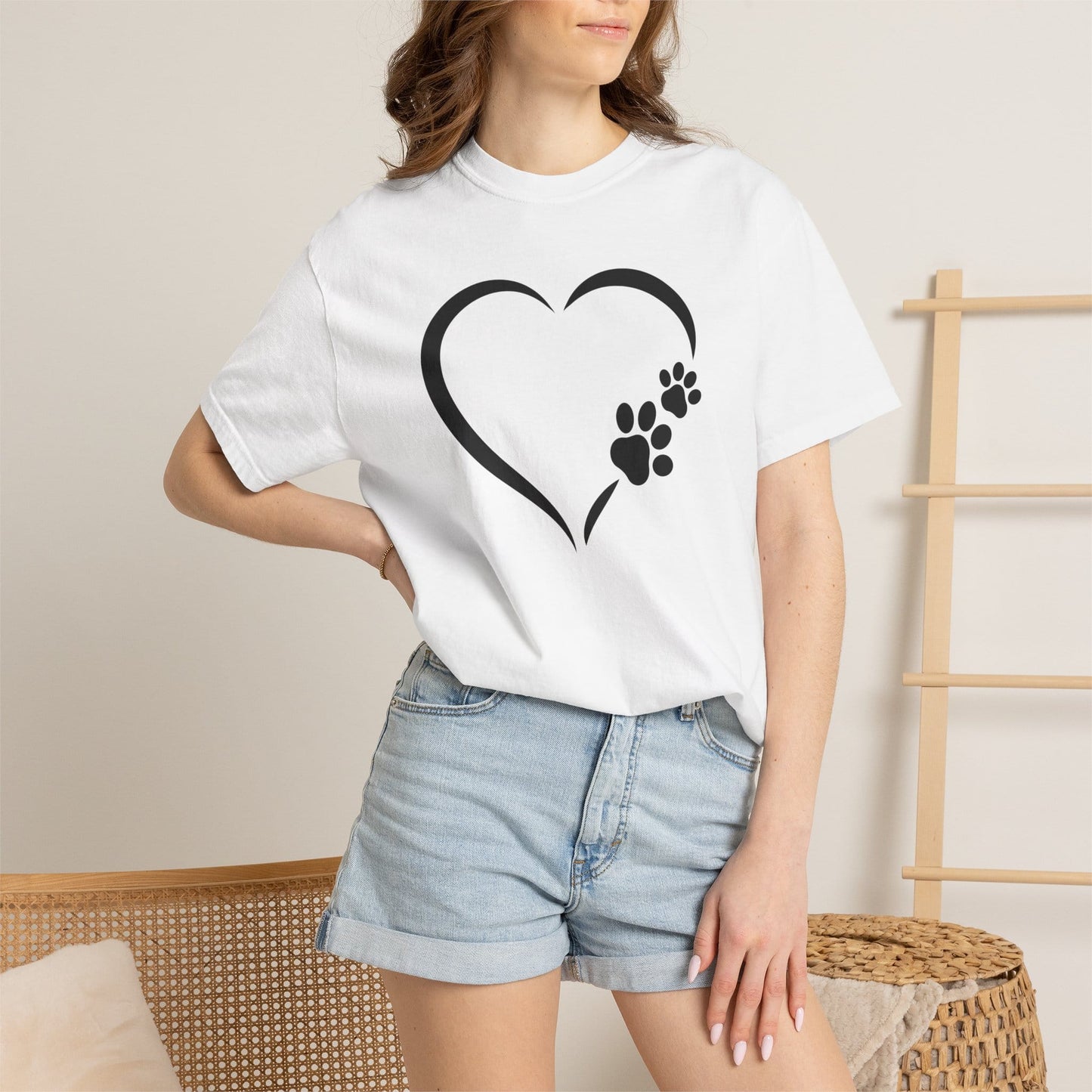 Dog Paw Print Heart T-Shirt