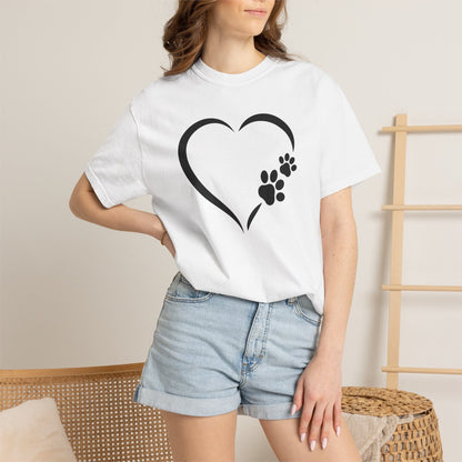 Dog Paw Print Heart T-Shirt
