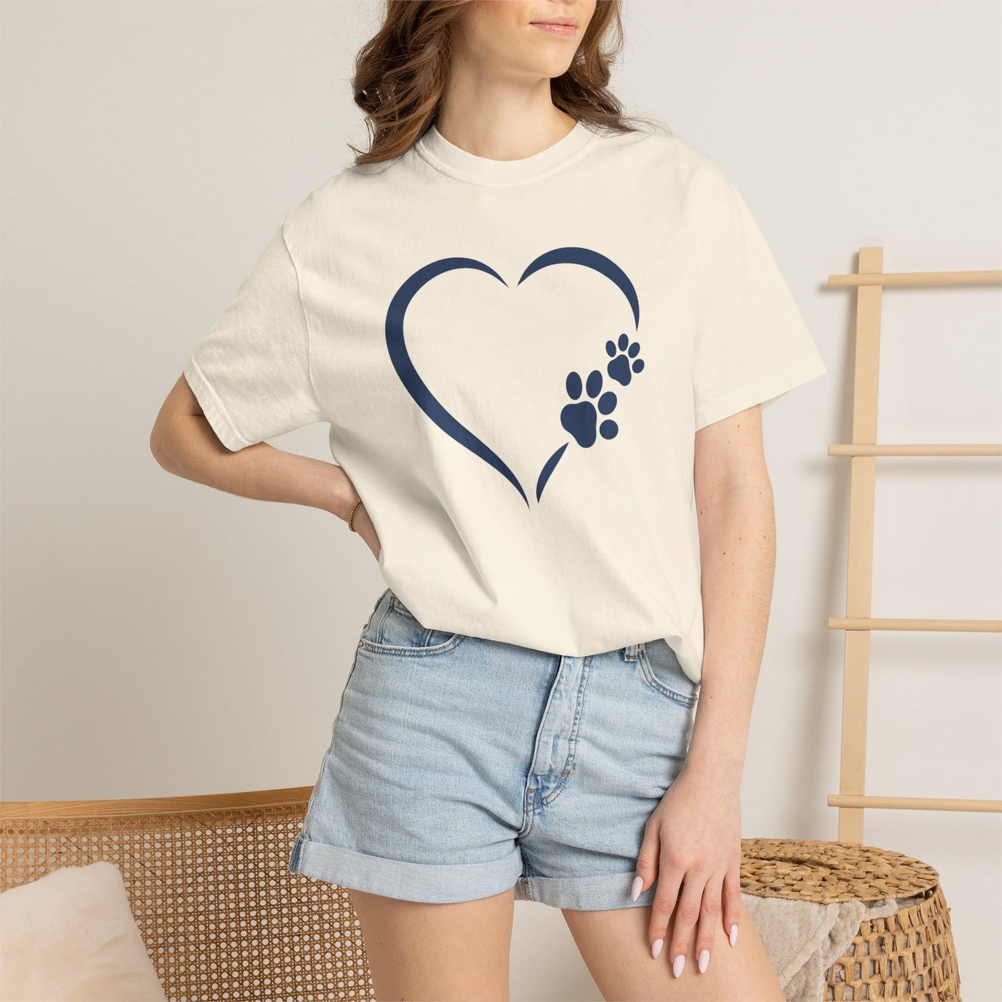 Dog Paw Print Heart T-Shirt