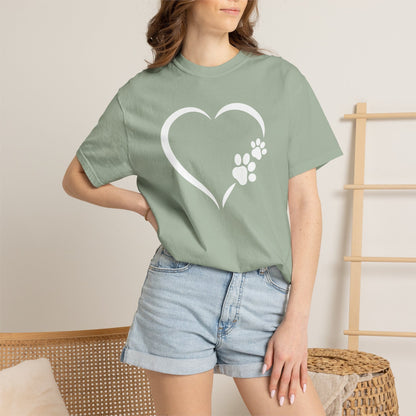 Dog Paw Print Heart T-Shirt