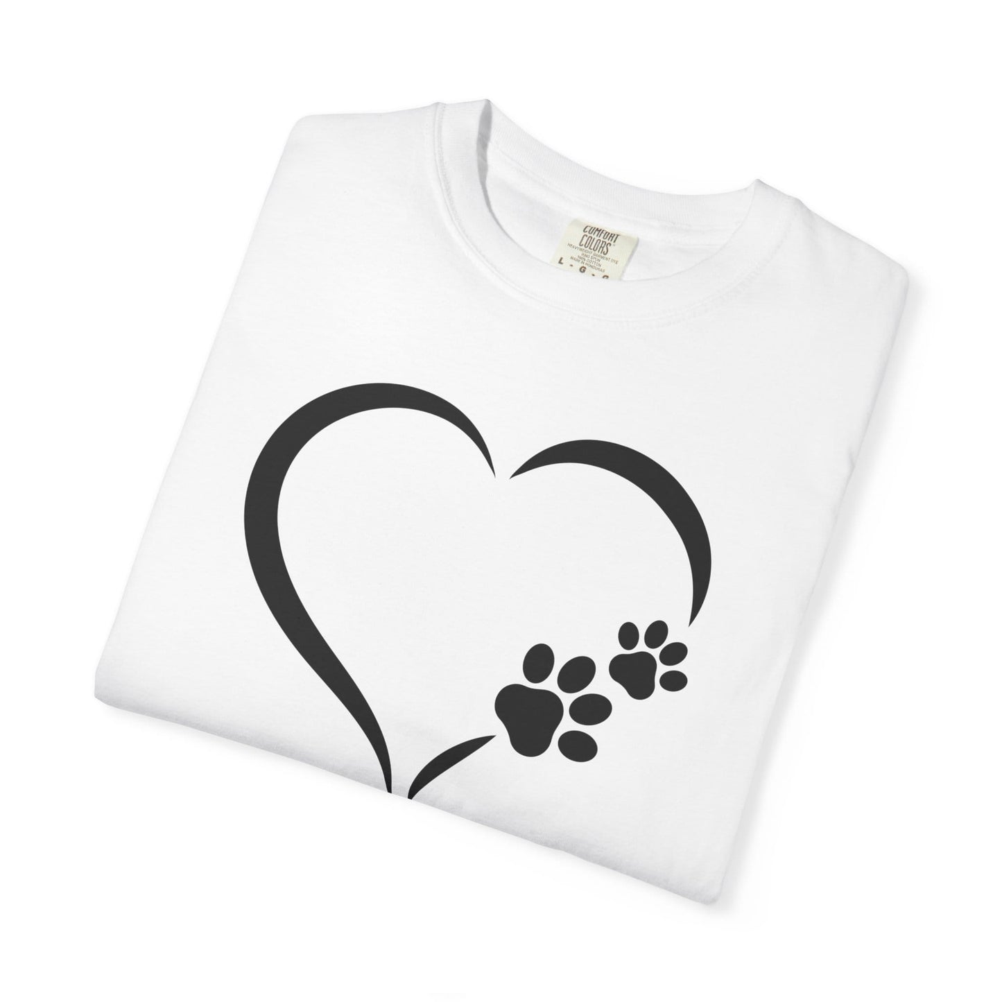 Dog Paw Print Heart T-Shirt