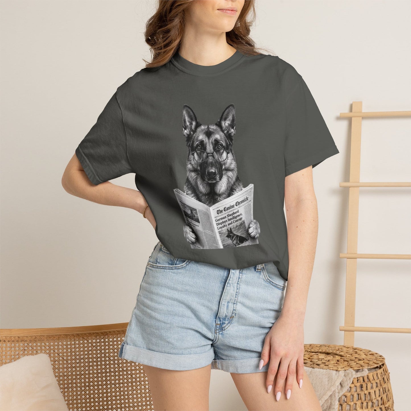 German Shepherd Reading T-Shirt
