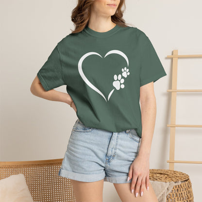 Dog Paw Print Heart T-Shirt
