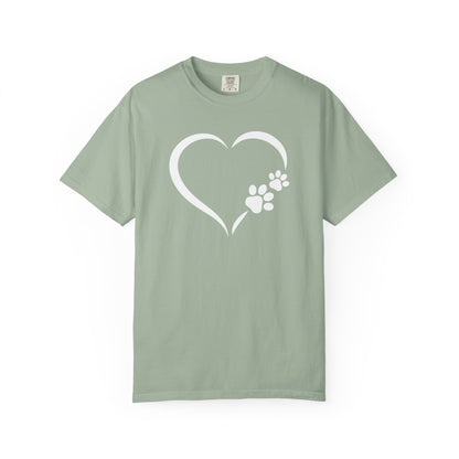 Dog Paw Print Heart T-Shirt