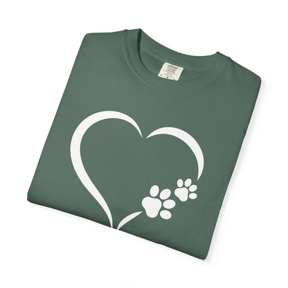 Dog Paw Print Heart T-Shirt