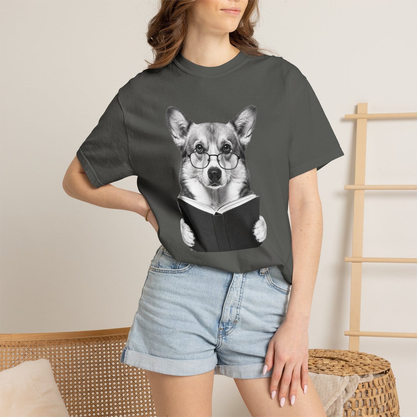 Corgi Reading T-Shirt