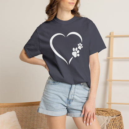 Dog Paw Print Heart T-Shirt
