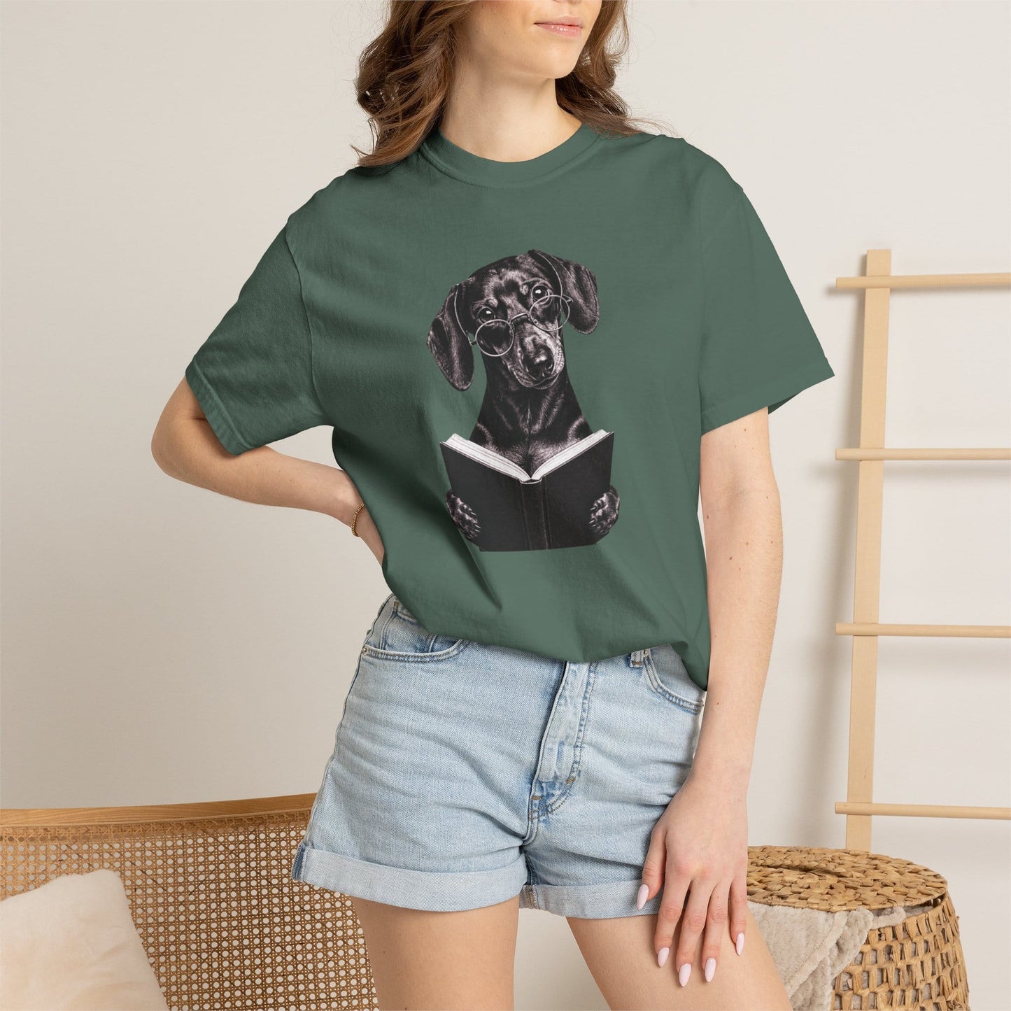 Doxie Reading T-Shirt