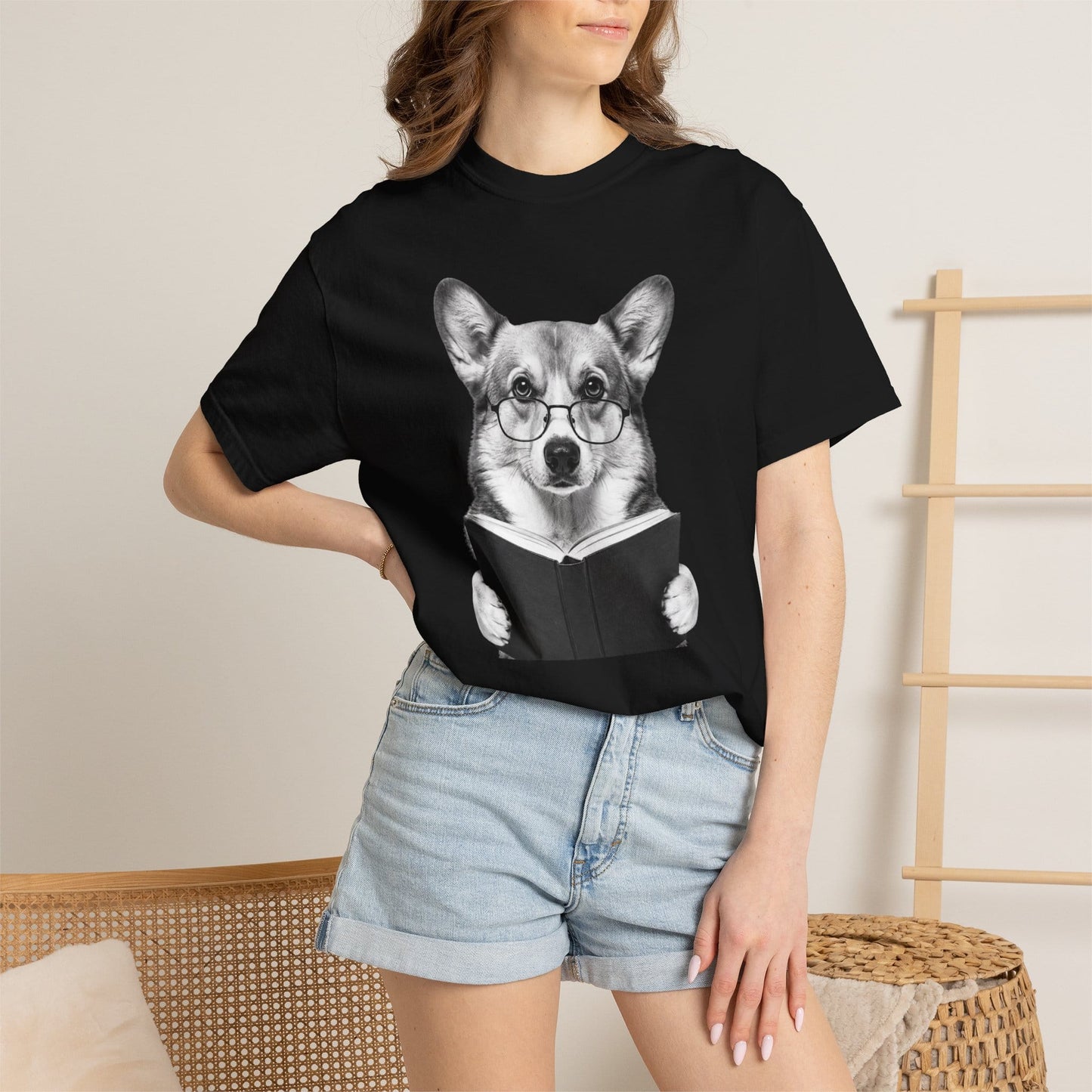 Corgi Reading T-Shirt