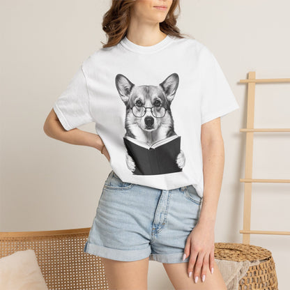 Corgi Reading T-Shirt