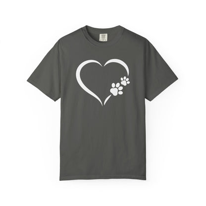 Dog Paw Print Heart T-Shirt