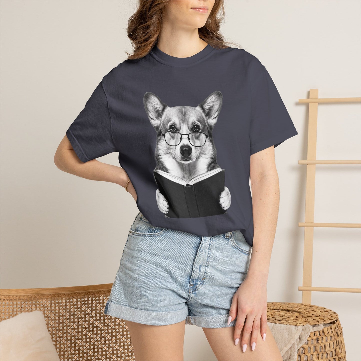 Corgi Reading T-Shirt