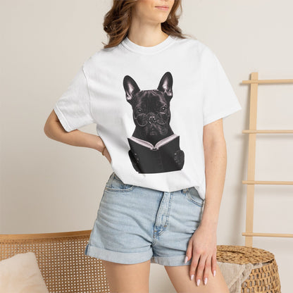 Frenchie Reading T-Shirt