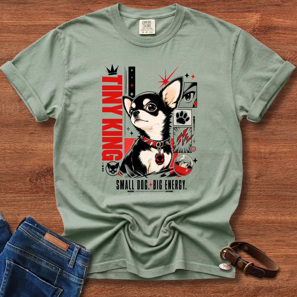 Chihuahua Tiny King Manga T-Shirt