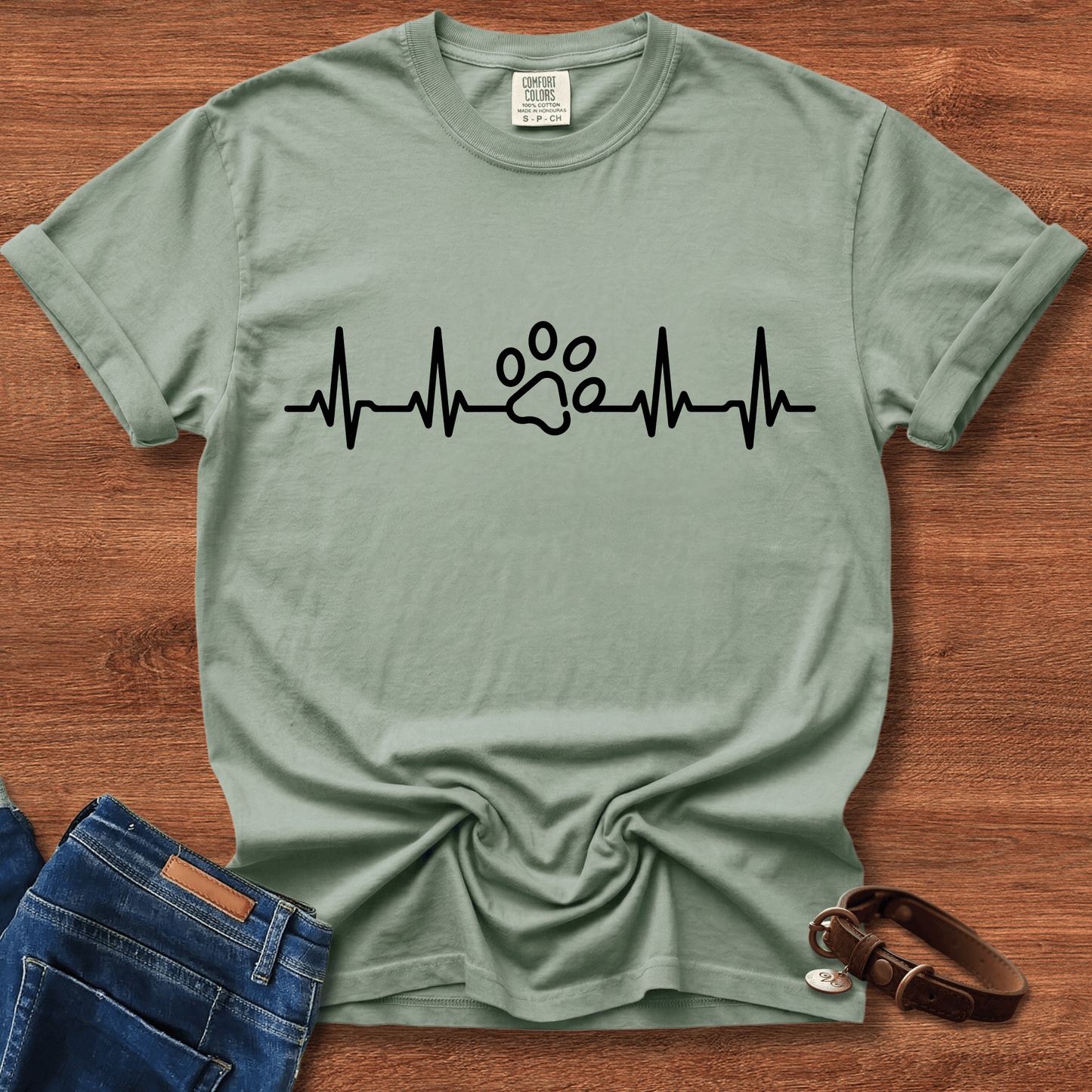Dog Paw Heartbeat T-Shirt