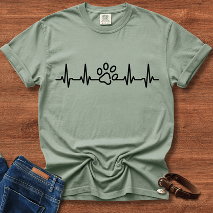 Dog Paw Heartbeat T-Shirt