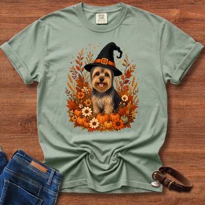 Yorkie Halloween Witch T-Shirt