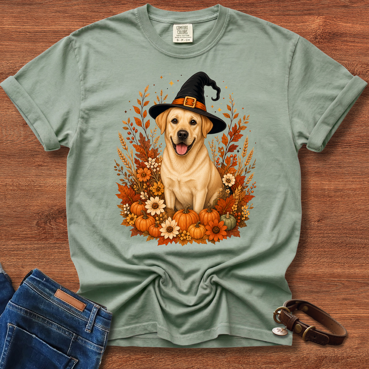 Labrador Retriever Halloween Witch T-Shirt