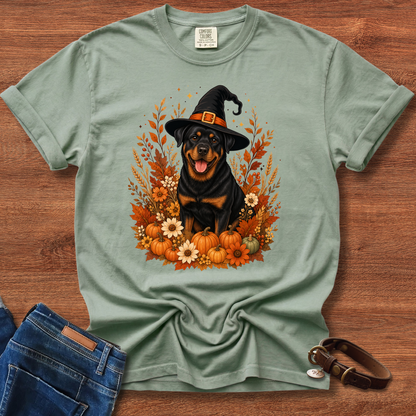 Rottweiler Halloween Witch T-Shirt