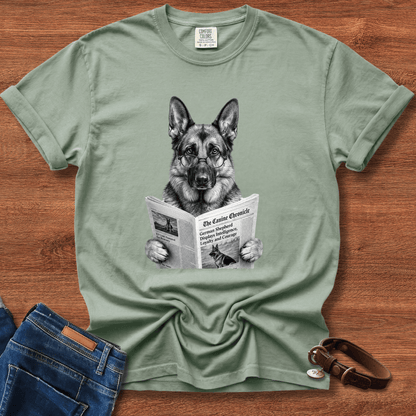 German Shepherd Reading T-Shirt