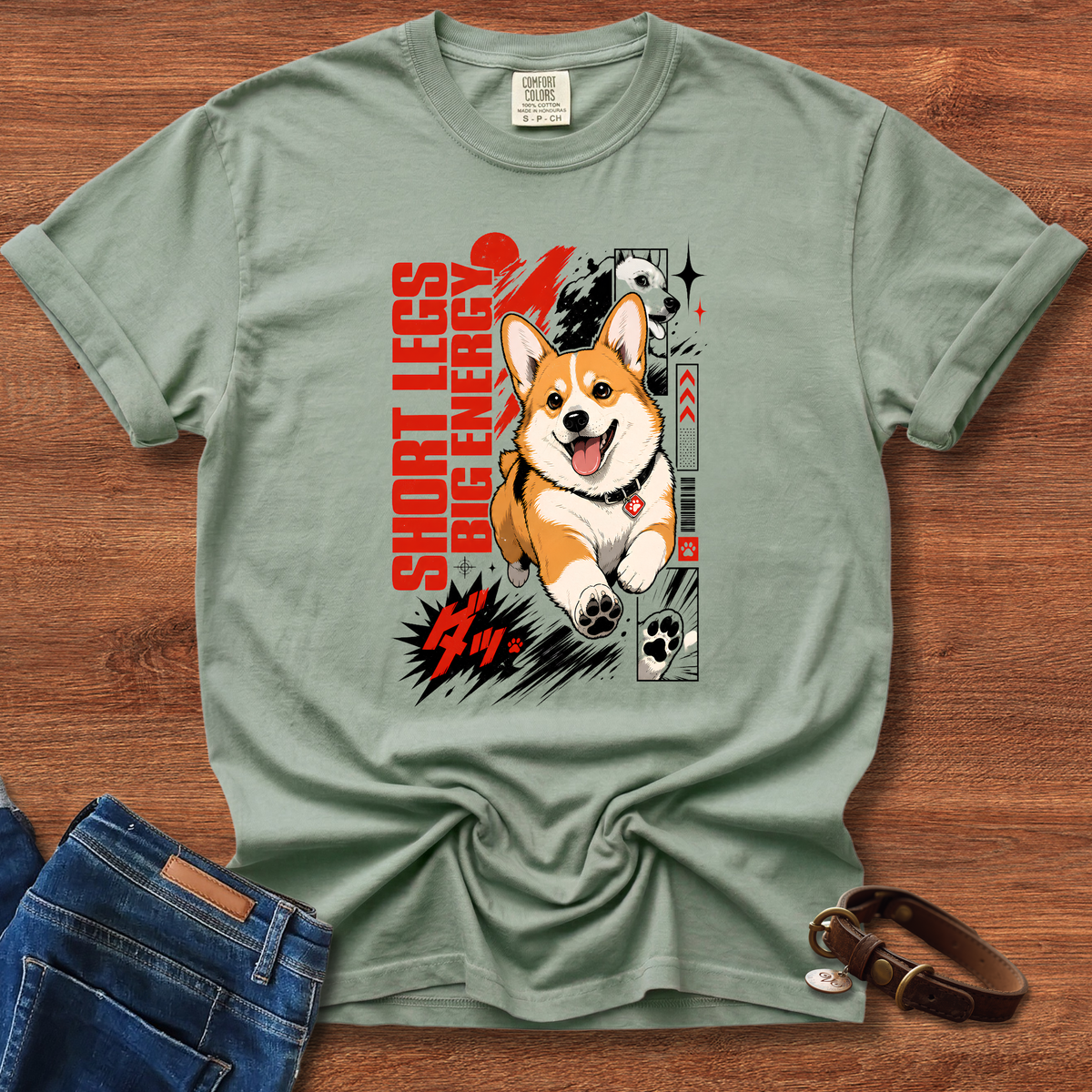Corgi Energy Manga T-Shirt