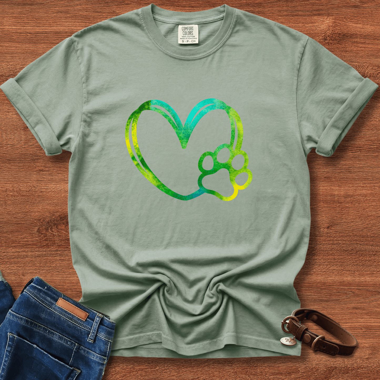 Dog Paw Heart T-Shirt