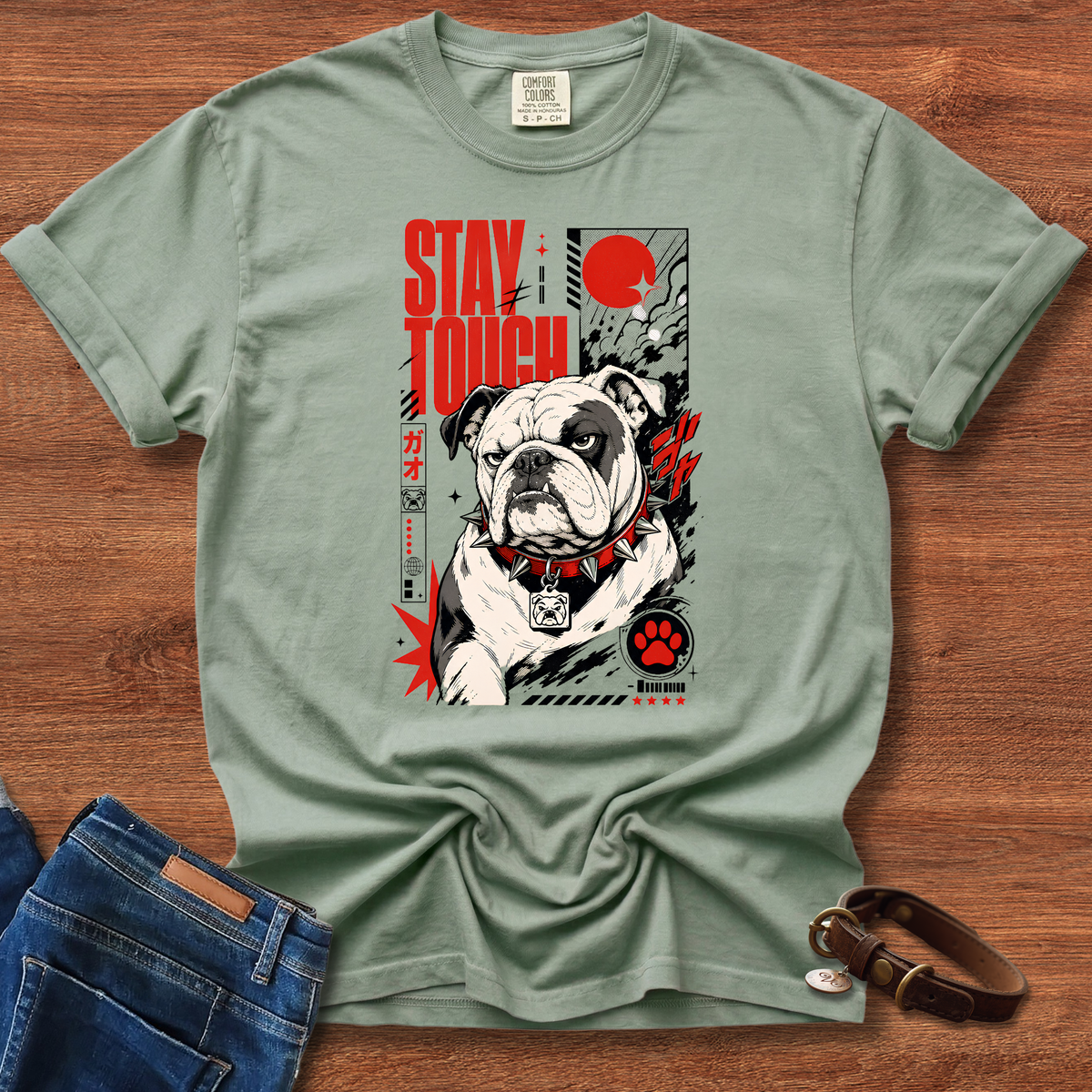 Bulldog Stay Tough Manga T-Shirt