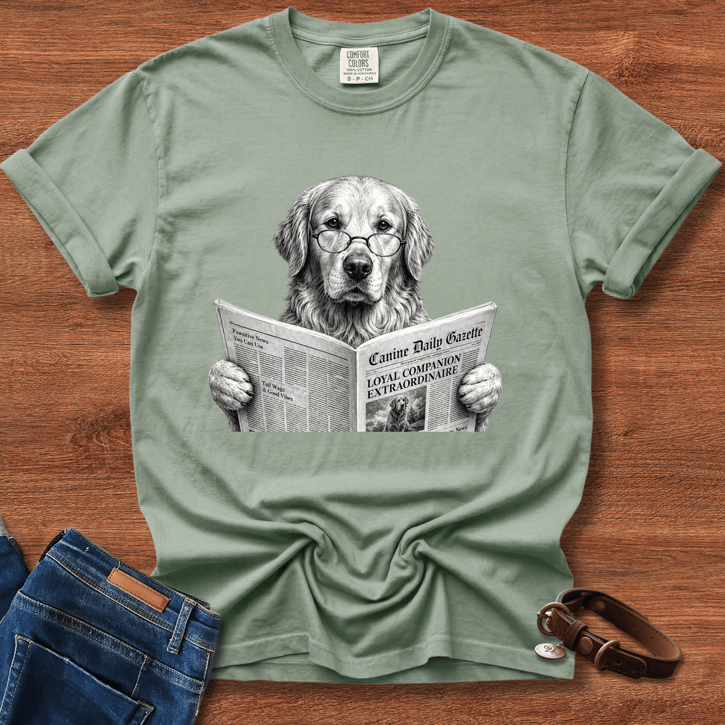 Golden Retriever Reading T-Shirt