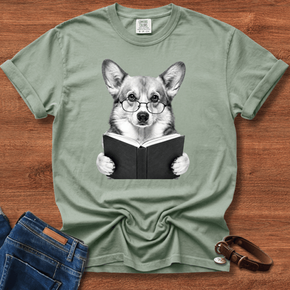 Corgi Reading T-Shirt