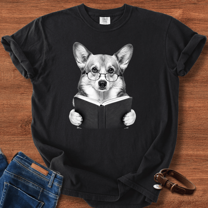 Corgi Reading T-Shirt