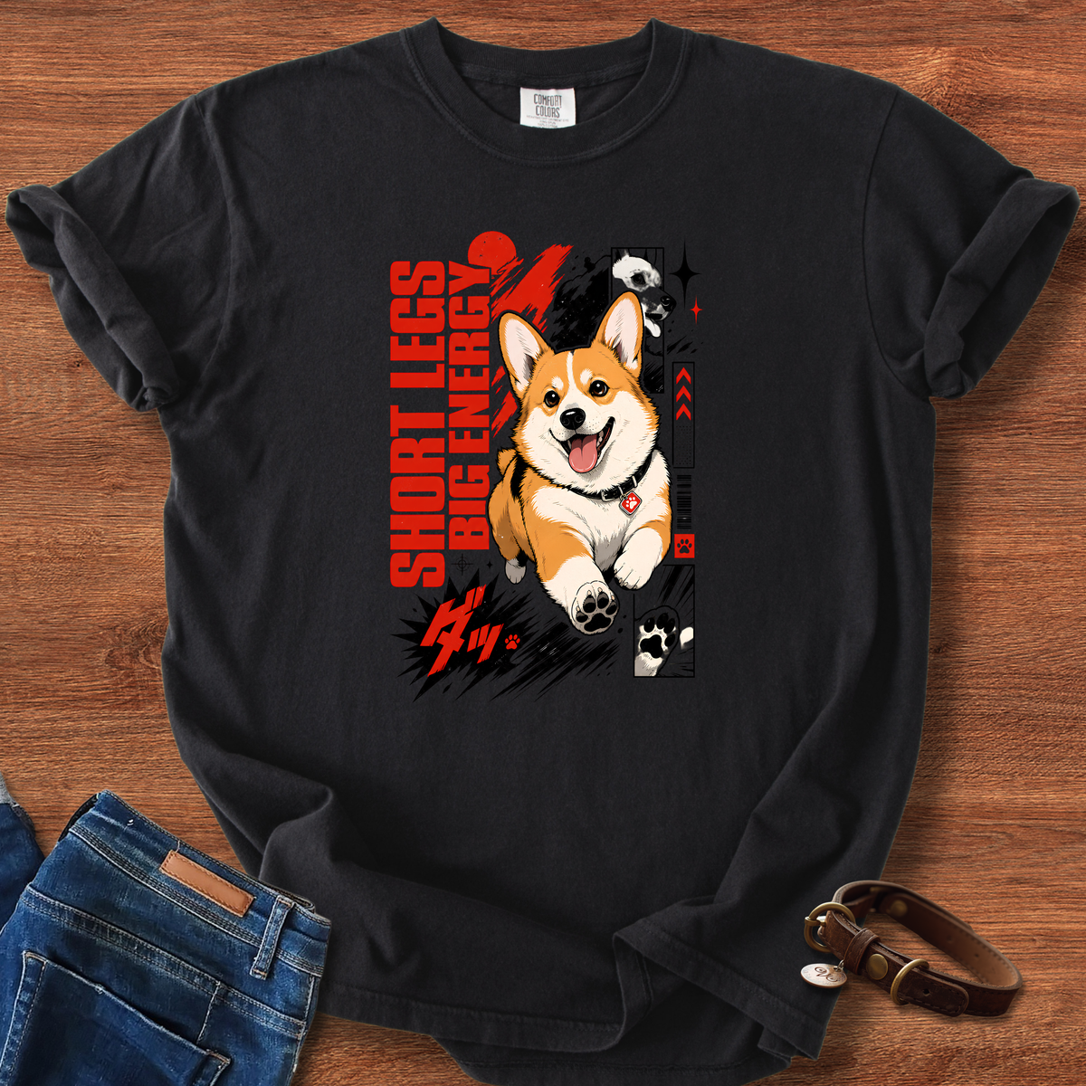 Corgi Energy Manga T-Shirt