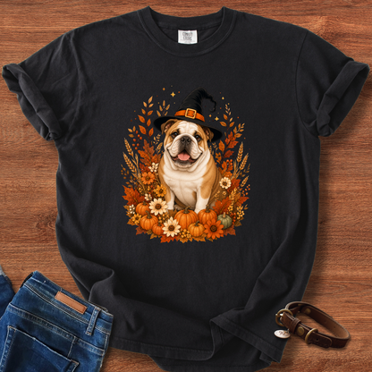 Bulldog Halloween Witch T-Shirt
