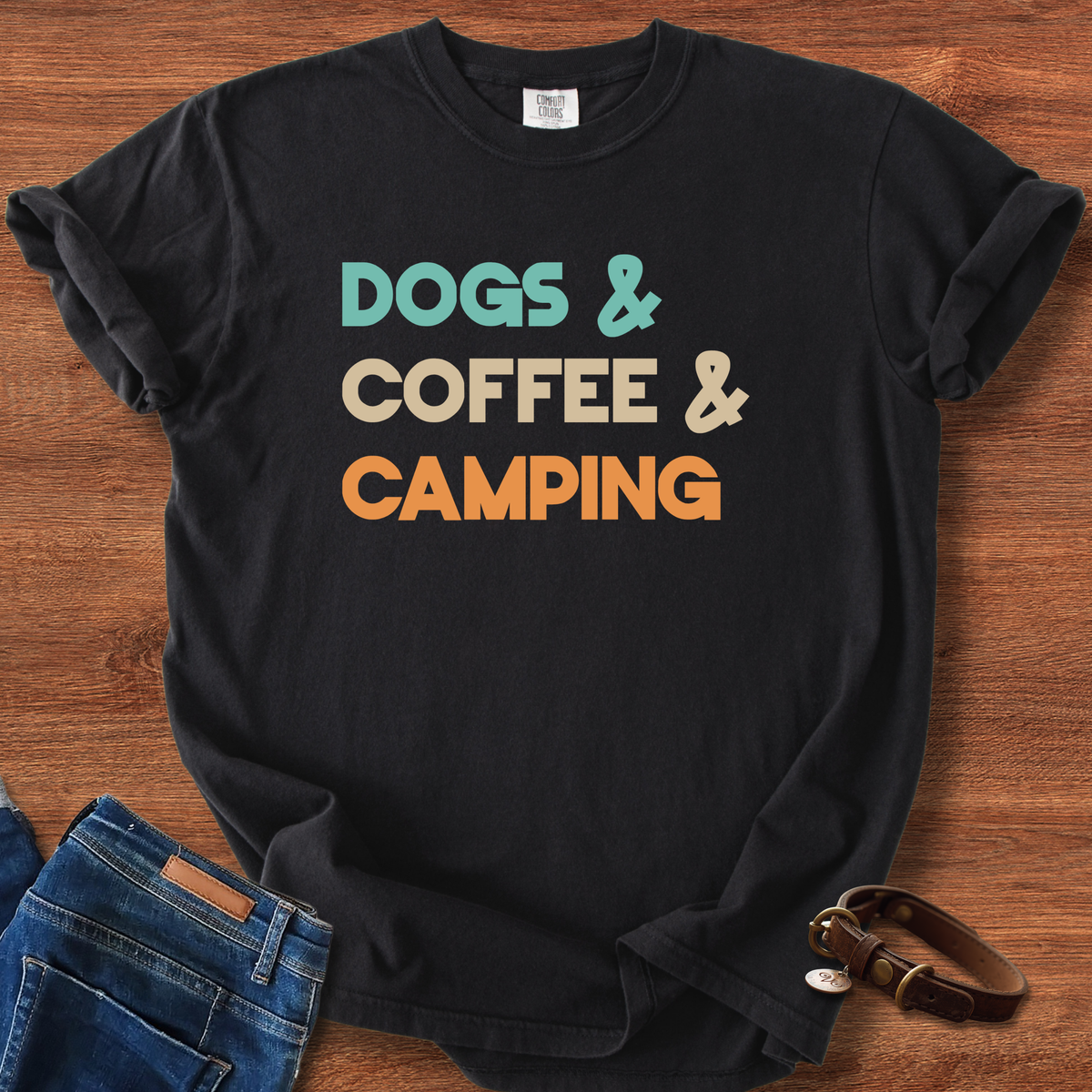 Dogs and Coffee and Camping T-Shirt