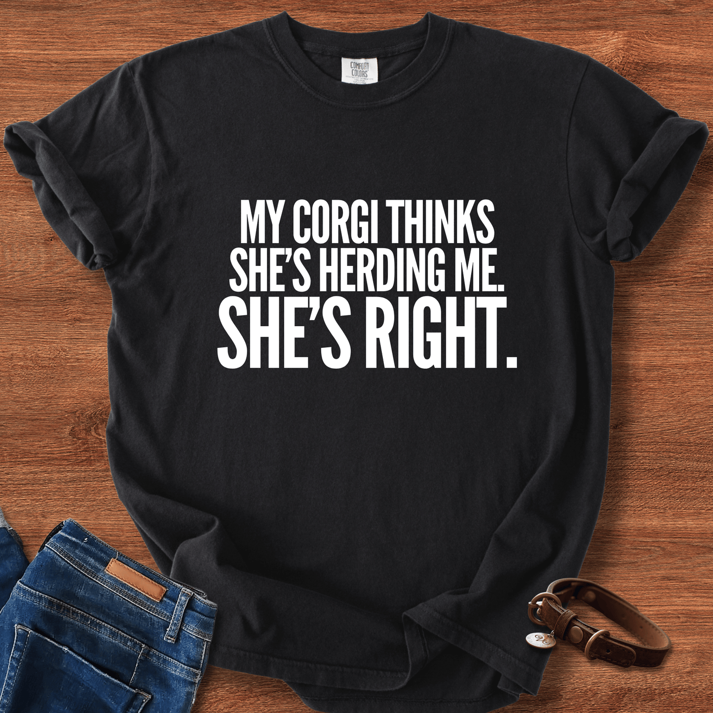 My Corgi Thinks She's Herding Me, She's Right T-Shirt