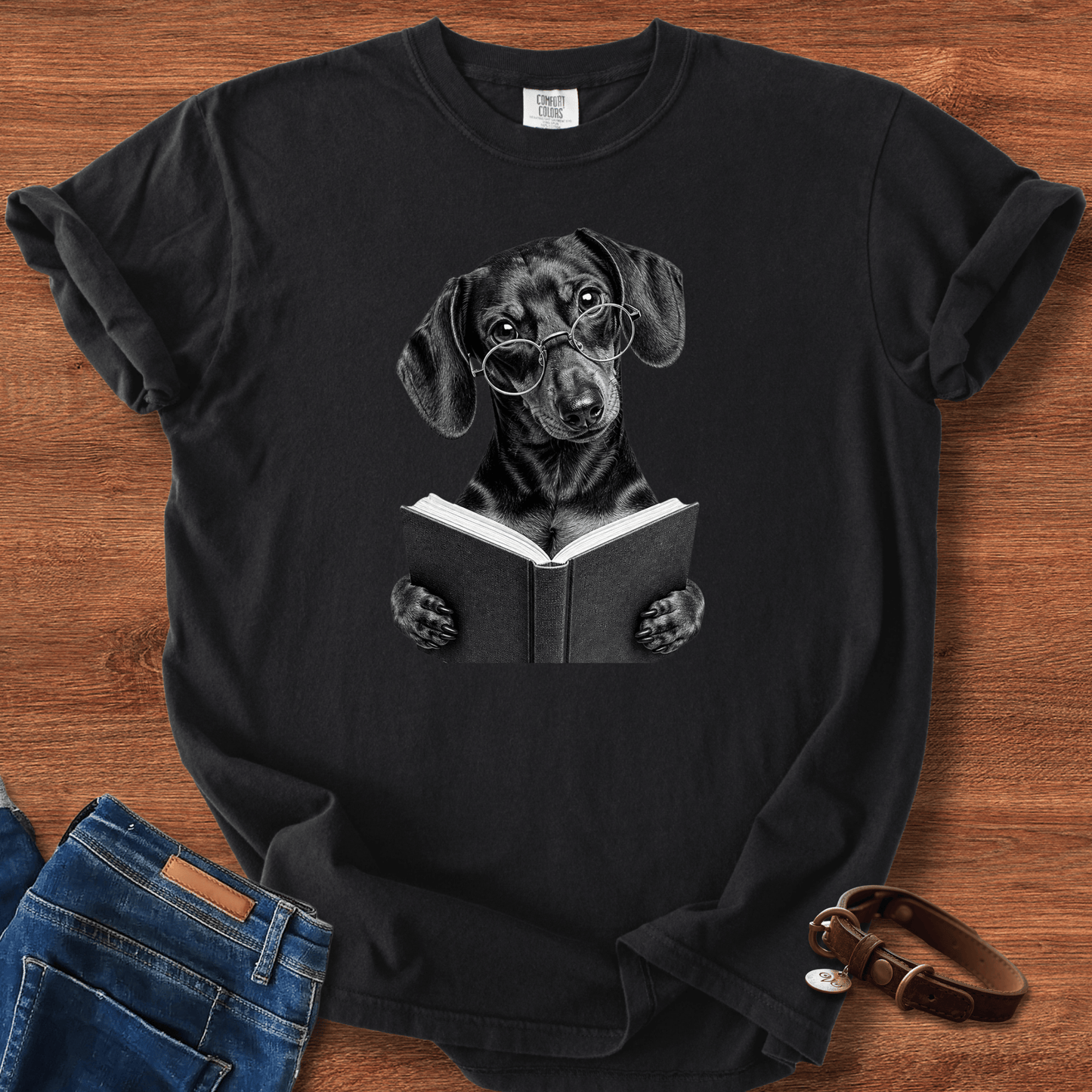 Doxie Reading T-Shirt