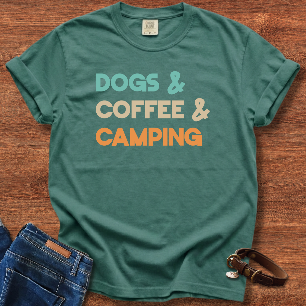 Dogs and Coffee and Camping T-Shirt