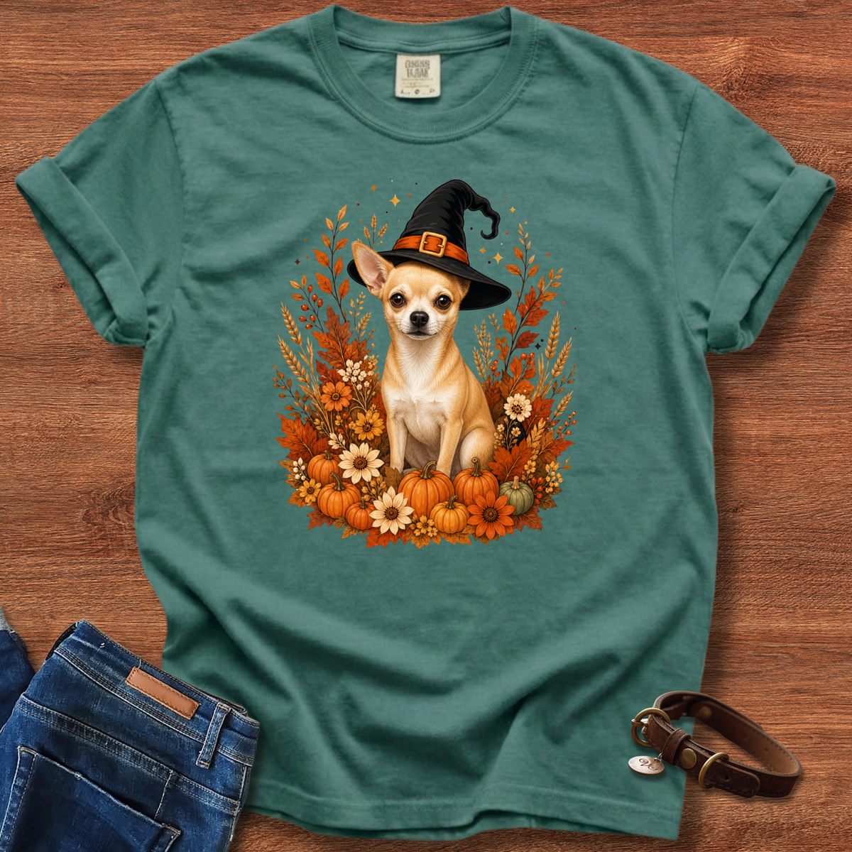 Chihuahua Halloween Witch T-Shirt