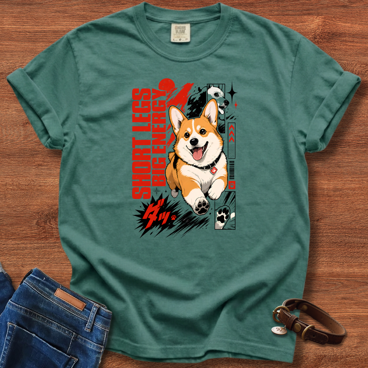 Corgi Energy Manga T-Shirt